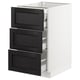 SEKTION / MAXIMERA Arm inf 3 faces/4 tiroirs, blanc/Lerhyttan teinté noir, 18x24x30 "