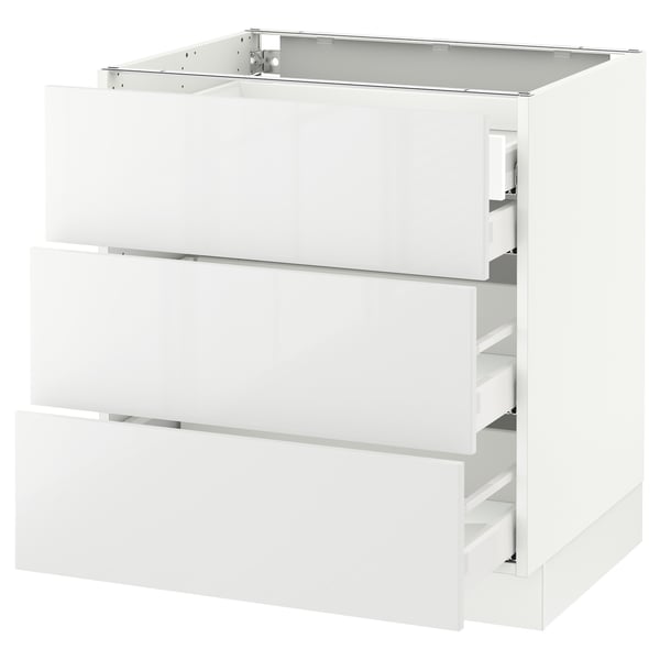 SEKTION / MAXIMERA Arm inf 3 faces/4 tiroirs, blanc/Ringhult blanc, 30x24x30 "