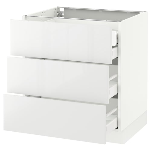SEKTION / MAXIMERA Arm inf 3 faces/4 tiroirs, blanc/Ringhult blanc, 30x24x30 "