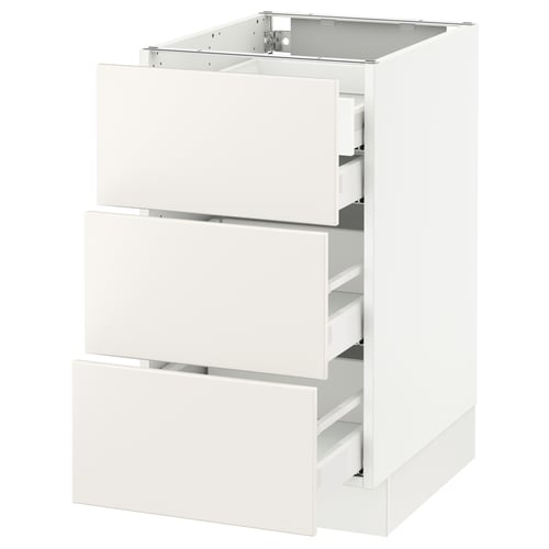 SEKTION / MAXIMERA Arm inf 3 faces/4 tiroirs, blanc/Veddinge blanc, 18x24x30 "