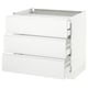 SEKTION / MAXIMERA Arm inf 3 faces/4 tiroirs, blanc/Voxtorp blanc mat, 36x24x30 "