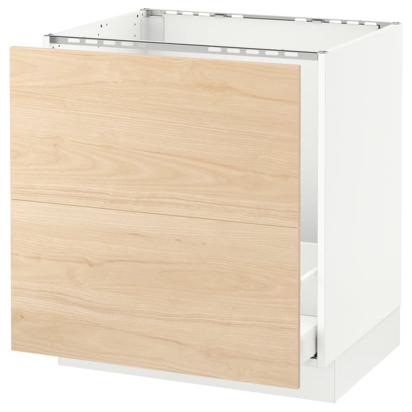 SEKTION / MAXIMERA Arm inf évier/tri/2 faces, blanc/Askersund effet frêne clair, 30x24x30 "