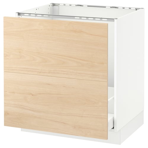 SEKTION / MAXIMERA Arm inf évier/tri/2 faces, blanc/Askersund effet frêne clair, 30x24x30 "