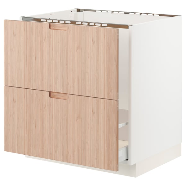 SEKTION / MAXIMERA Arm inf évier/tri/2 faces, blanc/Fröjered bambou clair, 30x24x30 "