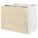 SEKTION / MAXIMERA Arm inf évier/tri/3 faces, blanc/Askersund effet frêne clair, 36x24x30 "