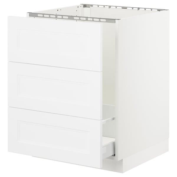 SEKTION / MAXIMERA Arm inf évier/tri/3 faces, blanc/Axstad blanc mat, 24x24x30 "