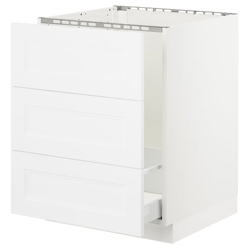 SEKTION / MAXIMERA Arm inf évier/tri/3 faces, blanc/Axstad blanc mat, 24x24x30 "