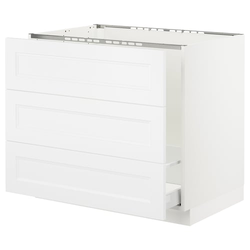 SEKTION / MAXIMERA Arm inf évier/tri/3 faces, blanc/Axstad blanc mat, 36x24x30 "