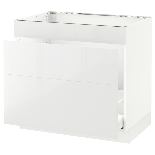 SEKTION / MAXIMERA Arm inf évier/tri/3 faces, blanc/Ringhult blanc, 36x24x30 "