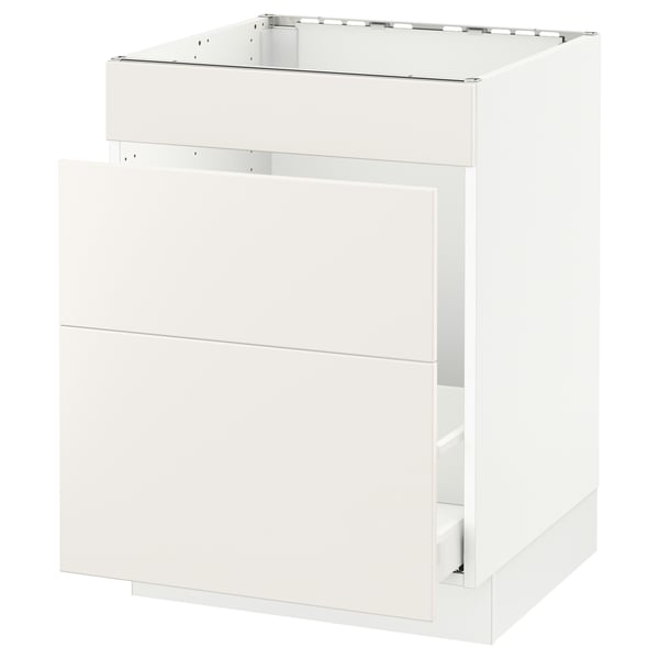 SEKTION / MAXIMERA Arm inf évier/tri/3 faces, blanc/Veddinge blanc, 24x24x30 "