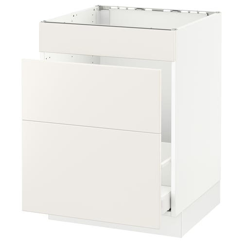 SEKTION / MAXIMERA Arm inf évier/tri/3 faces, blanc/Veddinge blanc, 24x24x30 "