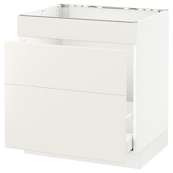 SEKTION / MAXIMERA Arm inf évier/tri/3 faces, blanc/Veddinge blanc, 30x24x30 "