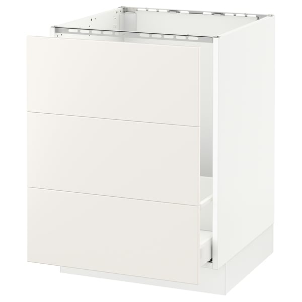 SEKTION / MAXIMERA Arm inf évier/tri/3 faces, blanc/Veddinge blanc, 24x24x30 "