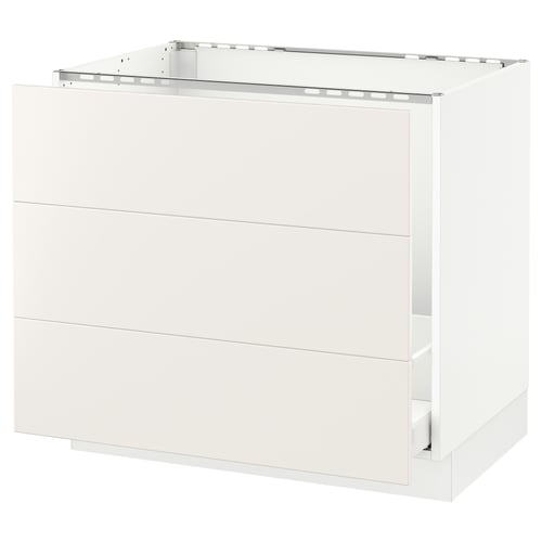 SEKTION / MAXIMERA Arm inf évier/tri/3 faces, blanc/Veddinge blanc, 36x24x30 "
