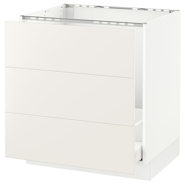 SEKTION / MAXIMERA Arm inf évier/tri/3 faces, blanc/Veddinge blanc, 30x24x30 "