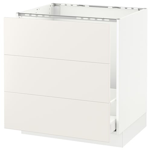 SEKTION / MAXIMERA Arm inf évier/tri/3 faces, blanc/Veddinge blanc, 30x24x30 "