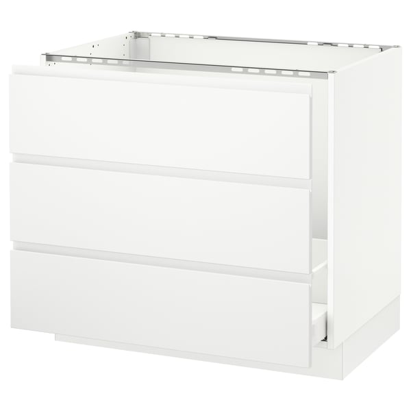 SEKTION / MAXIMERA Arm inf évier/tri/3 faces, blanc/Voxtorp blanc mat, 36x24x30 "