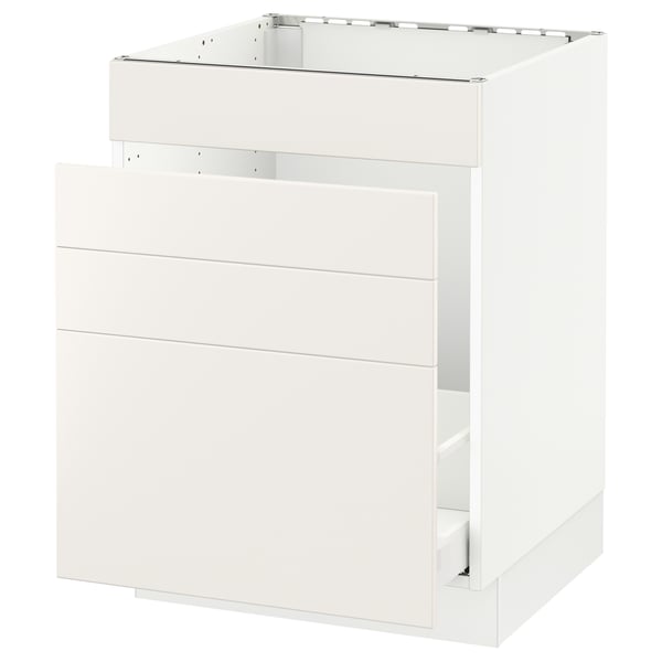 SEKTION / MAXIMERA Arm inf évier/tri/4 faces, blanc/Veddinge blanc, 24x24x30 "