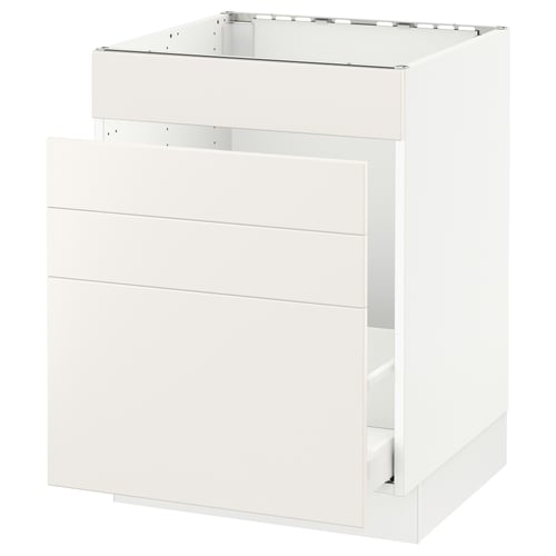 SEKTION / MAXIMERA Arm inf évier/tri/4 faces, blanc/Veddinge blanc, 24x24x30 "