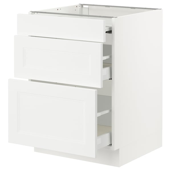 SEKTION / MAXIMERA Arm inf+plan travail couliss/2tir, blanc/Axstad blanc mat, 24x24x30 "