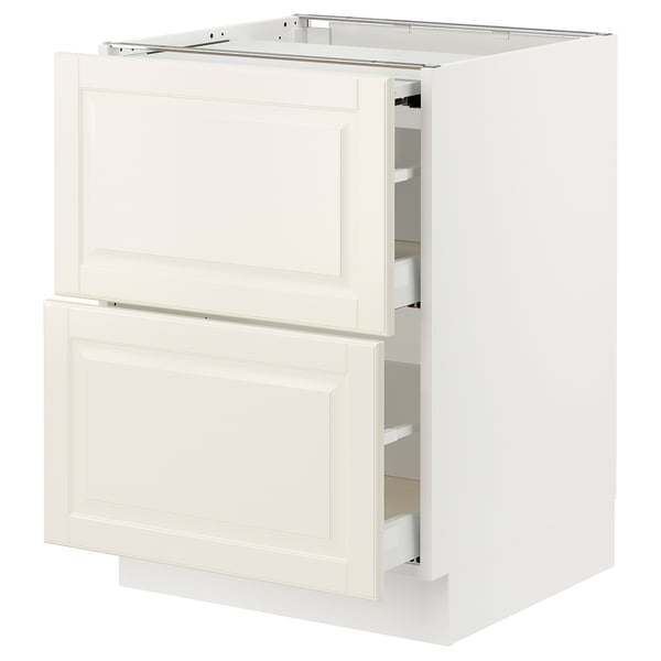 SEKTION / MAXIMERA Arm inf+plan travail couliss/2tir, blanc/Bodbyn blanc cassé, 24x24x30 "