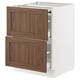SEKTION / MAXIMERA Arm inf+plan travail couliss/2tir, blanc Enköping/brun effet noyer, 24x24x30 "