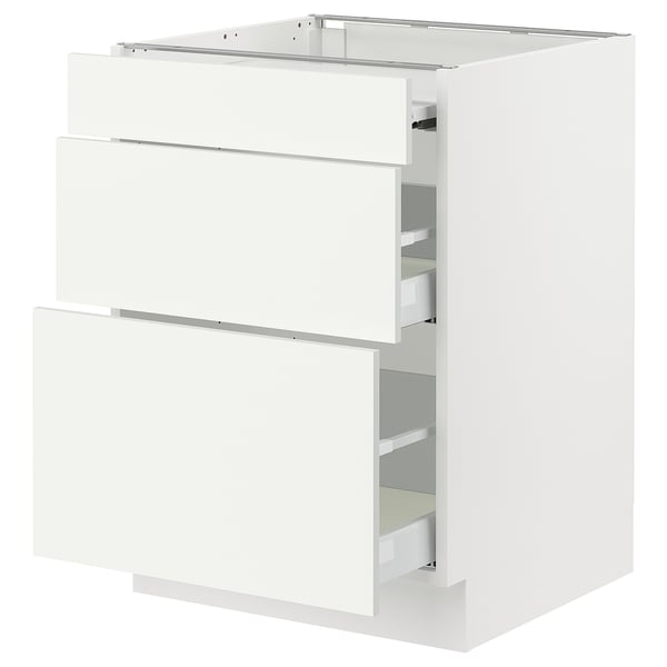 SEKTION / MAXIMERA Arm inf+plan travail couliss/2tir, blanc/Vallstena blanc, 24x24x30 "