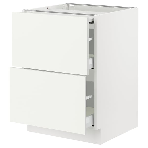 SEKTION / MAXIMERA Arm inf+plan travail couliss/2tir, blanc/Vallstena blanc, 24x24x30 "