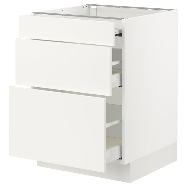 SEKTION / MAXIMERA Arm inf+plan travail couliss/2tir, blanc/Veddinge blanc, 24x24x30 "
