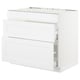 SEKTION / MAXIMERA Arm inf tabl cuis/3 faces/2 tiroirs, blanc/Axstad blanc mat, 36x24x30 "