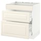 SEKTION / MAXIMERA Arm inf tabl cuis/3 faces/2 tiroirs, blanc/Bodbyn blanc cassé, 30x24x30 "