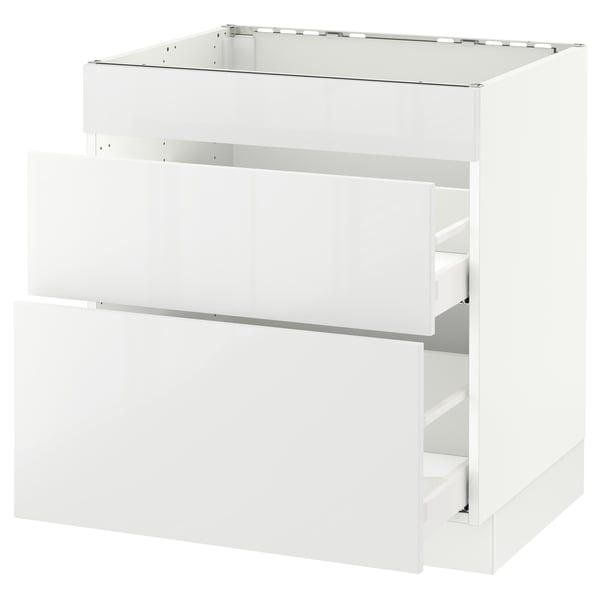 SEKTION / MAXIMERA Arm inf tabl cuis/3 faces/2 tiroirs, blanc/Ringhult blanc, 30x24x30 "