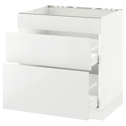 SEKTION / MAXIMERA Arm inf tabl cuis/3 faces/2 tiroirs, blanc/Ringhult blanc, 30x24x30 "