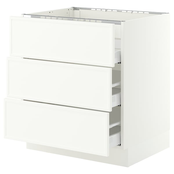 SEKTION / MAXIMERA Arm inf tbl cui/3 faces/3 tiroirs, blanc/Aspudden blanc mat, 30x24x30 "