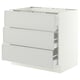 SEKTION / MAXIMERA Arm inf tbl cui/3 faces/3 tiroirs, blanc/Aspudden gris clair, 36x24x30 "