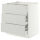 SEKTION / MAXIMERA Arm inf tbl cui/3 faces/3 tiroirs, blanc/Aspudden gris clair, 30x24x30 "