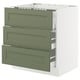 SEKTION / MAXIMERA Arm inf tbl cui/3 faces/3 tiroirs, blanc/Axstad gris-vert, 30x24x30 "
