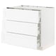 SEKTION / MAXIMERA Arm inf tbl cui/3 faces/3 tiroirs, blanc Enköping/blanc effet bois, 36x24x30 "