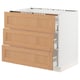 SEKTION / MAXIMERA Arm inf tbl cui/3 faces/3 tiroirs, blanc/Vedhamn chêne, 36x24x30 "