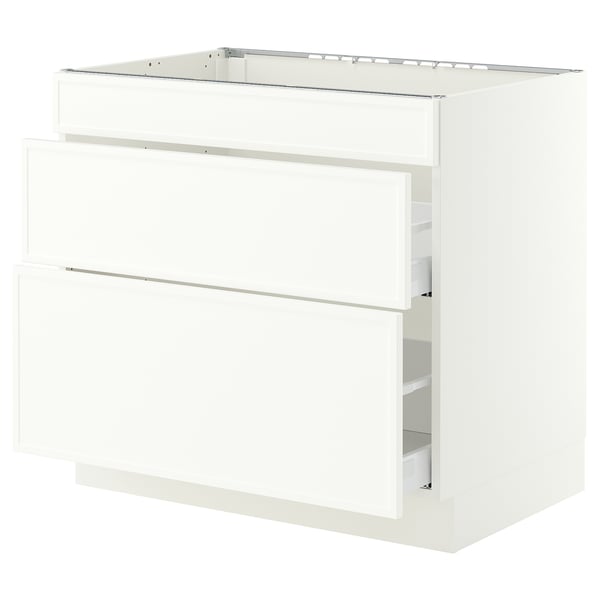 SEKTION / MAXIMERA Arm inf tbl cuis/hotte int av tir, blanc/Aspudden blanc mat, 36x24x30 "
