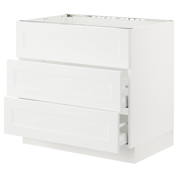 SEKTION / MAXIMERA Arm inf tbl cuis/hotte int av tir, blanc/Axstad blanc mat, 36x24x30 "