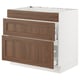 SEKTION / MAXIMERA Arm inf tbl cuis/hotte int av tir, blanc Enköping/brun effet noyer, 36x24x30 "