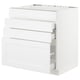 SEKTION / MAXIMERA Arm inf tble cuis/4 faces/3 tir, blanc/Axstad blanc mat, 30x24x30 "