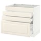 SEKTION / MAXIMERA Arm inf tble cuis/4 faces/3 tir, blanc/Bodbyn blanc cassé, 36x24x30 "
