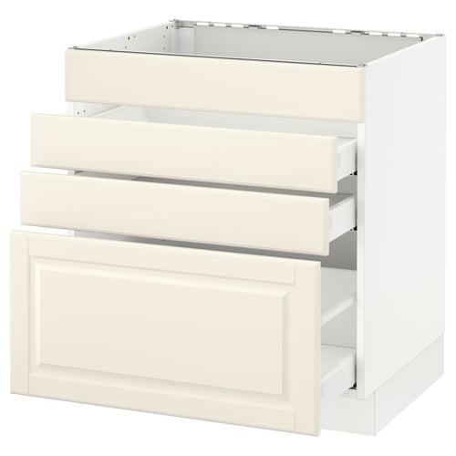 SEKTION / MAXIMERA Arm inf tble cuis/4 faces/3 tir, blanc/Bodbyn blanc cassé, 30x24x30 "