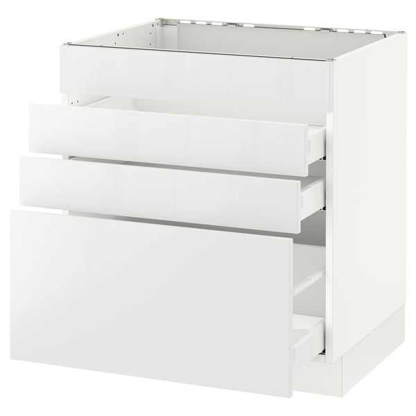 SEKTION / MAXIMERA Arm inf tble cuis/4 faces/3 tir, blanc/Ringhult blanc, 30x24x30 "