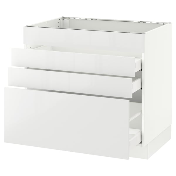 SEKTION / MAXIMERA Arm inf tble cuis/4 faces/3 tir, blanc/Ringhult blanc, 36x24x30 "