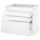 SEKTION / MAXIMERA Arm inf tble cuis/4 faces/3 tir, blanc/Voxtorp blanc mat, 36x24x30 "