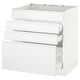 SEKTION / MAXIMERA Arm inf tble cuis/4 faces/3 tir, blanc/Voxtorp blanc mat, 30x24x30 "