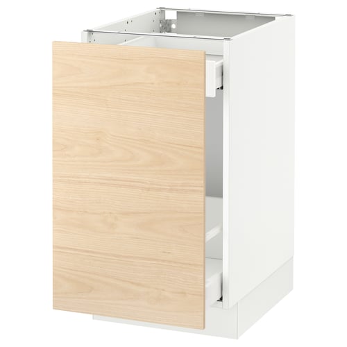 SEKTION / MAXIMERA Arm inf tri/1 pte, blanc/Askersund effet frêne clair, 18x24x30 "